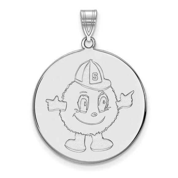 14k White Gold Syracuse U. XL Disc Pendant